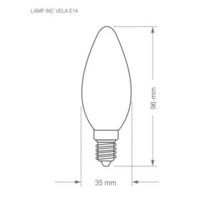 Lâmpada Vela Clara E14